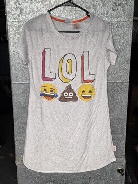 Emoji brand "LOL" graphic nightgown Girls Medium